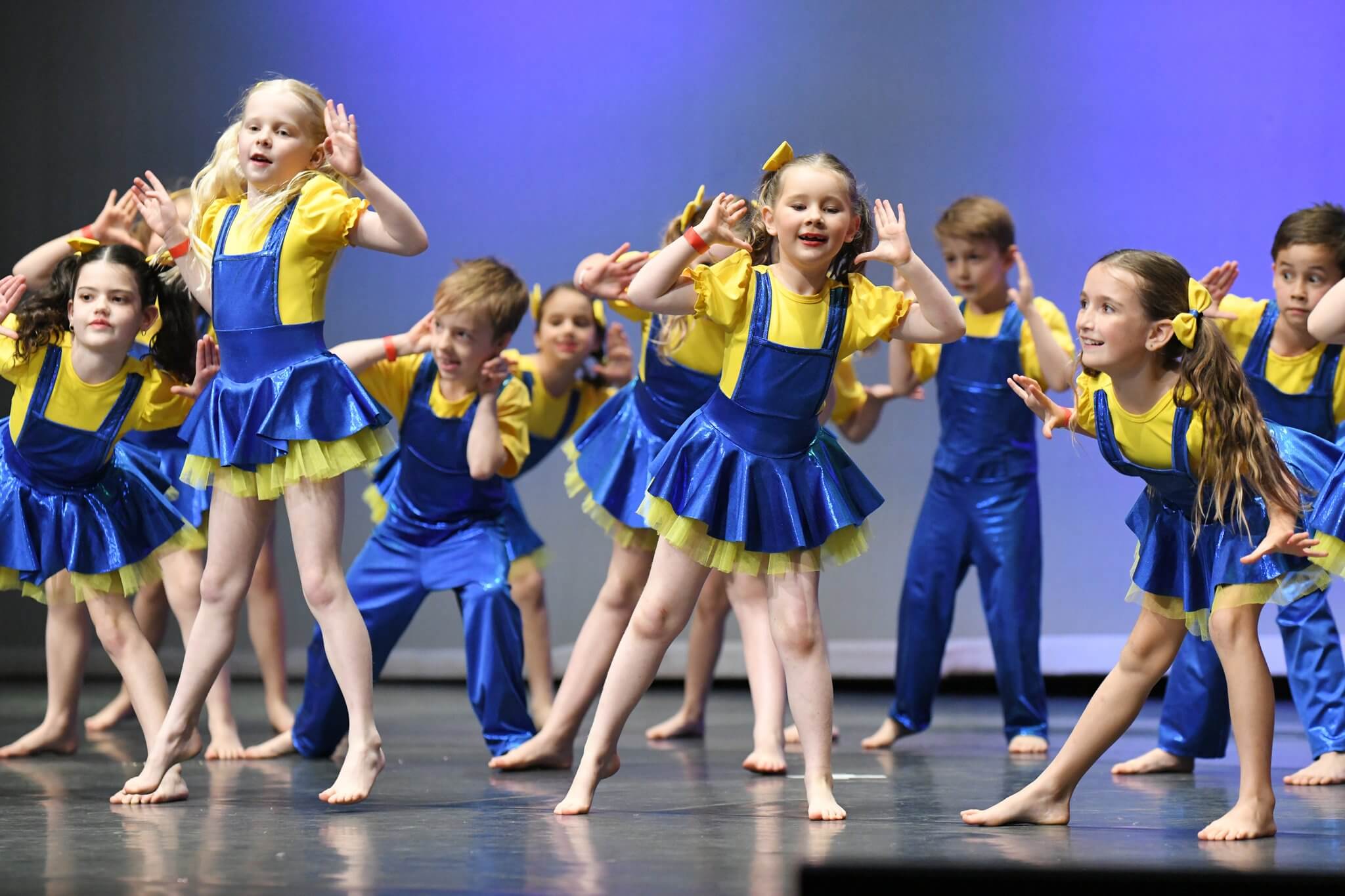 Student performing a Bob the Builder themed dance at Iron Cove Performing Arts Festival